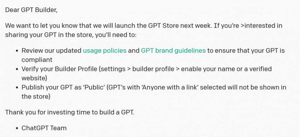 OpenAI to Launch its GPT Store Next Week