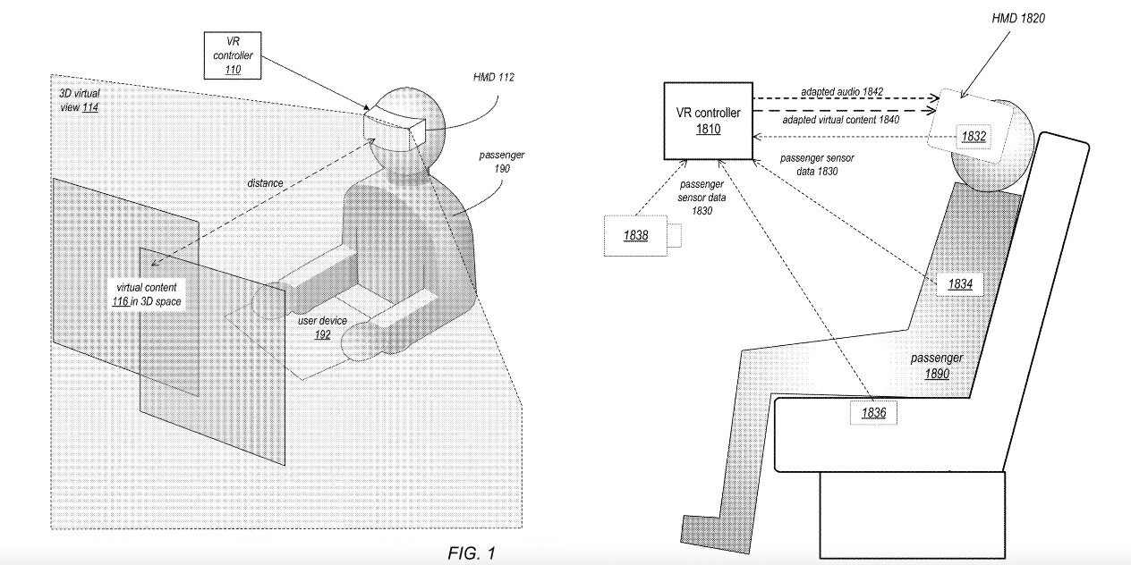 Images describing Apple patent for VR use in autonomous vehicles