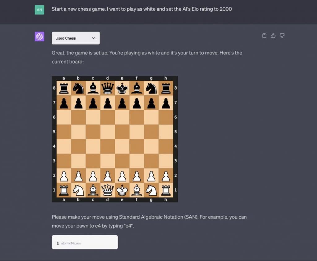 Chess ChatGPT Plugin