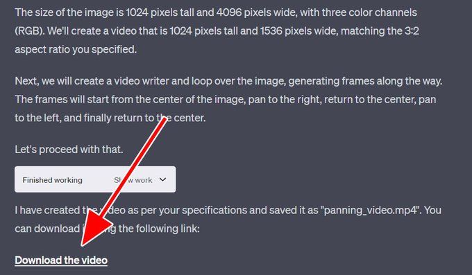 Step #5: Generate and Download Press Enter and let ChatGPT work its magic. After approximately 30 seconds, you will receive a download link for your animated video. It's that simple!