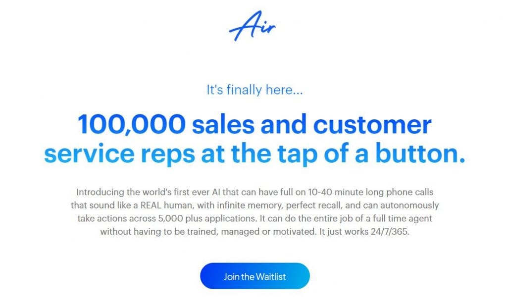 AIR: New Autonomous AI Sales Handle 40-Minute Phone Calls