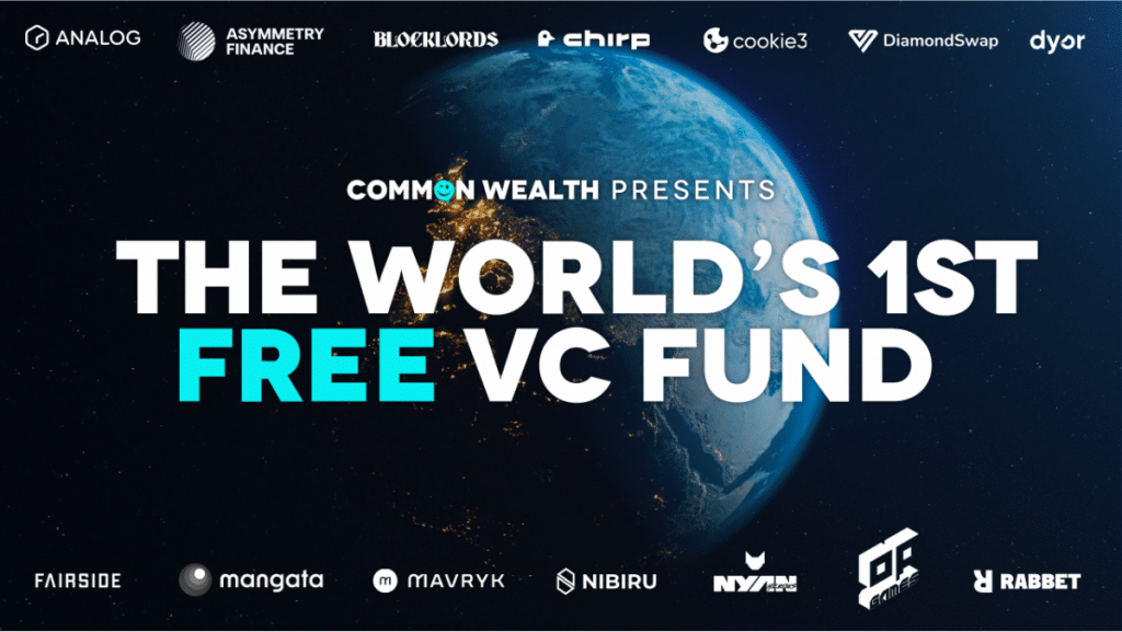 Common Wealth Announces the Launch of the World’s First Free VC Fund