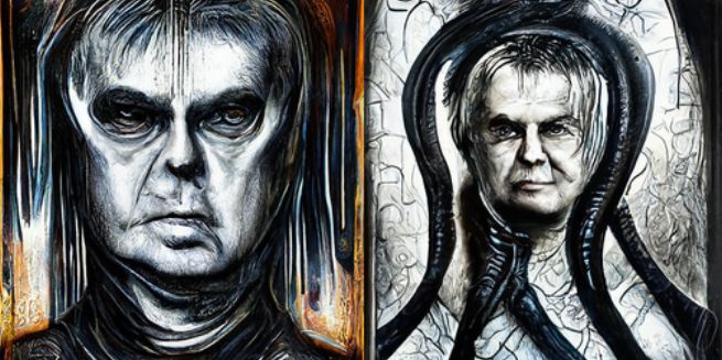 HR Giger Portrait Style