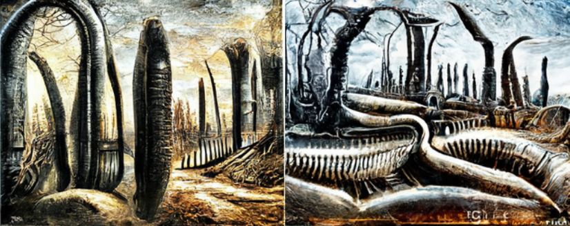 HR Giger Landscape Style