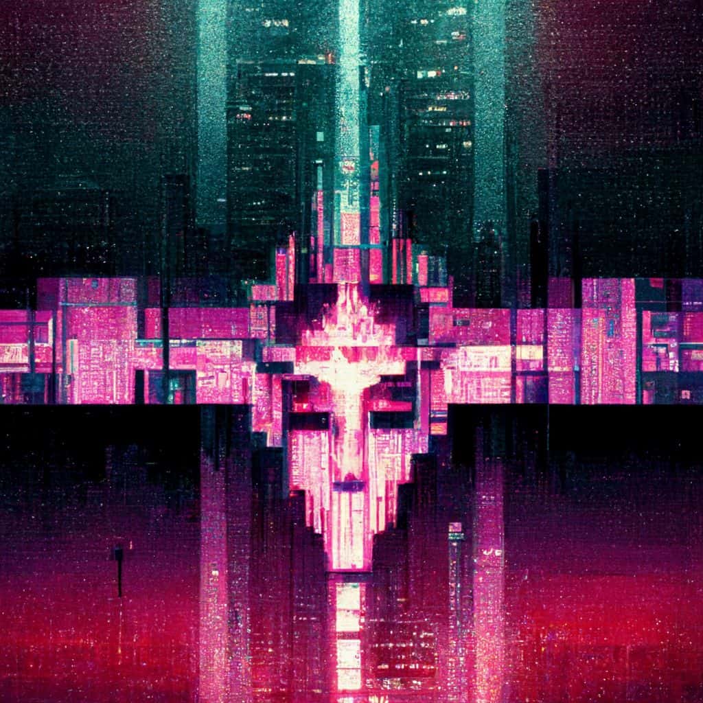 devilcore cyberpunk vaporwave pixel diffusion, unholy geometry, radiating --stylize 1250