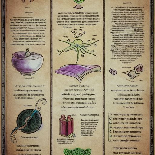 Full page concept design how to craft life Poison, intricate details,infographic of alchemical, diagram of how to make potions, captions, directions, ingredients, drawing , magic,wuxia