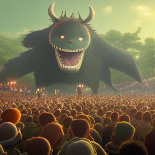 a wholesome animation key shot of a band behemoth performing on stage, medium shot, studio ghibli, pixar and disney animation, 3 d, sharp, rendered in unreal engine 5, anime key art by greg rutkowski, bloom, dramatic lighting