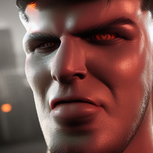 3 d rendered character portrait of serious sam, 3 d, octane render, depth of field, unreal engine 5, concept art, vibrant colors, glow, trending on artstation, ultra high detail, ultra realistic, cinematic lighting, focused, 8 k