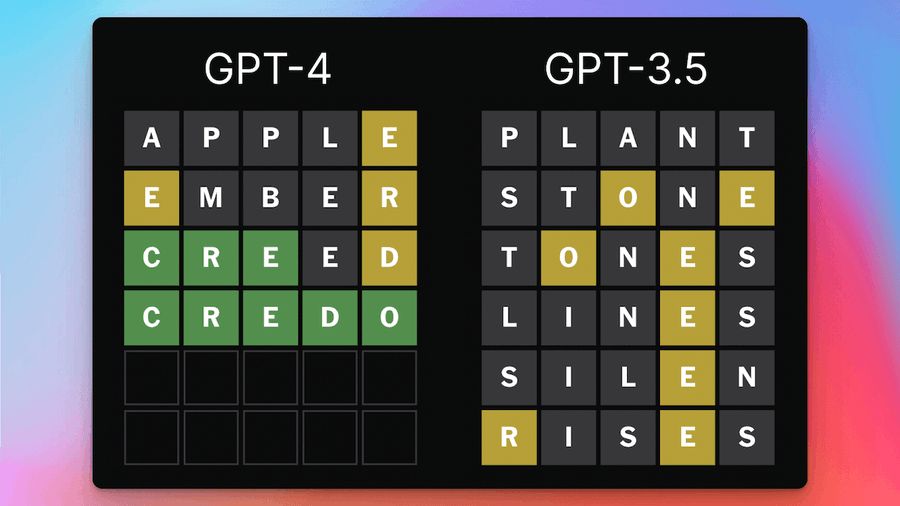 AI Model GPT-4 Can Play Wordle; GPT-3.5 Fails Spectacularly