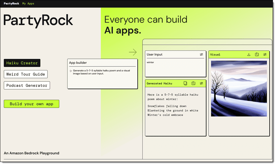 AWS Unveils PartyRock for Building Generative AI Apps with Amazon Bedrock Integration